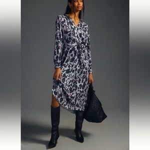 NWOT Anthropologie CLOTH & STONE Long-Sleeve Dress size Medium Plum